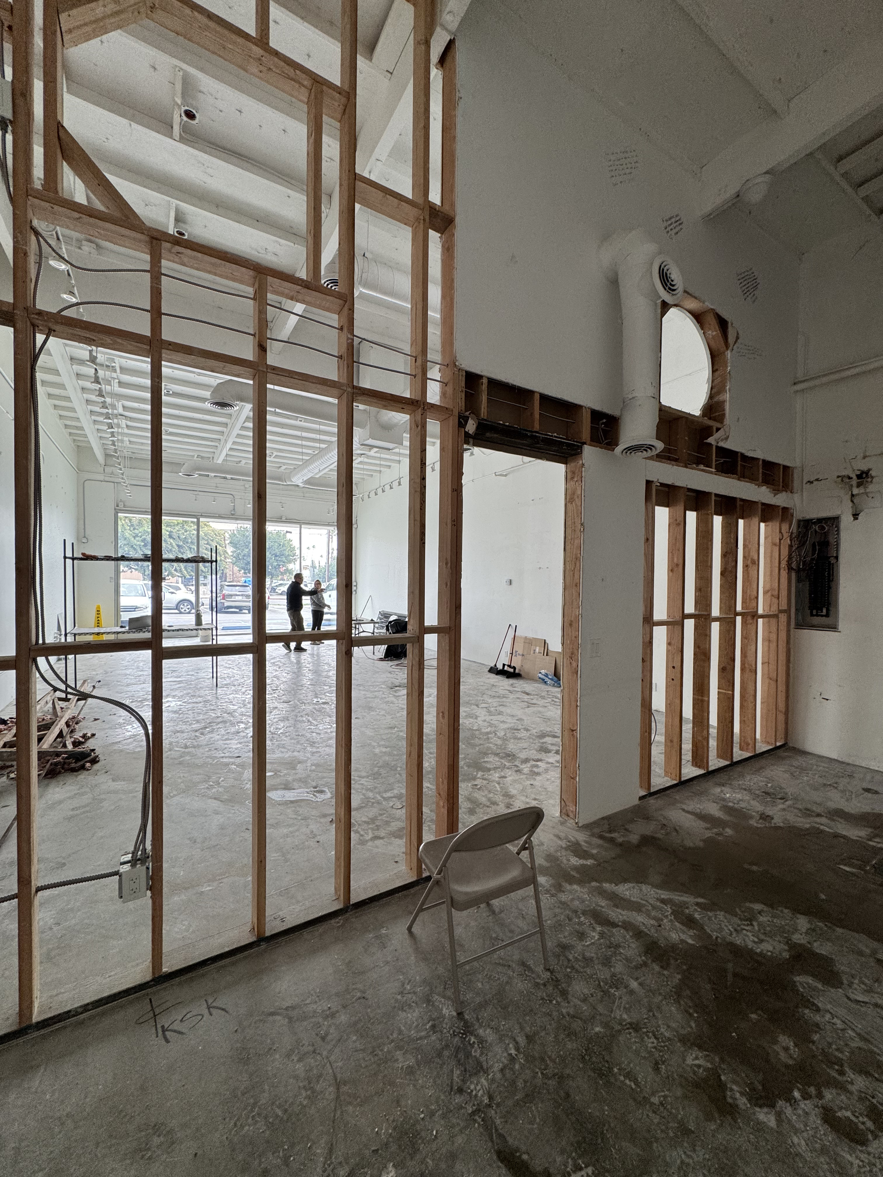 Interior progress during the Nashville Nails buildout